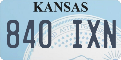 KS license plate 840IXN