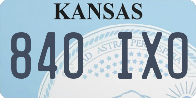 KS license plate 840IXO