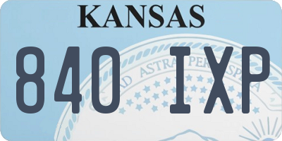 KS license plate 840IXP