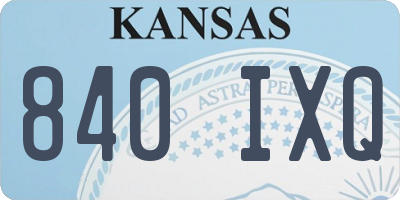 KS license plate 840IXQ