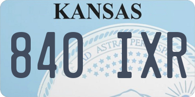 KS license plate 840IXR