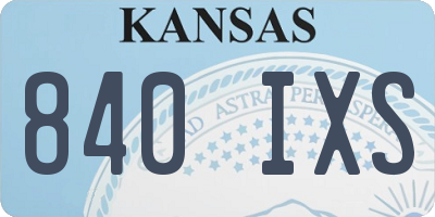 KS license plate 840IXS