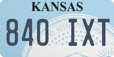 KS license plate 840IXT