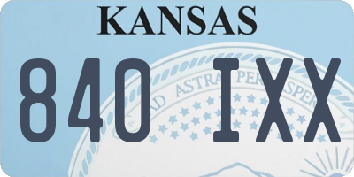 KS license plate 840IXX