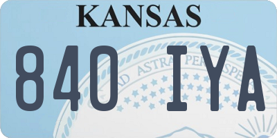 KS license plate 840IYA