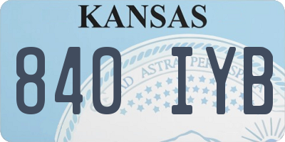 KS license plate 840IYB