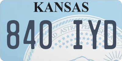 KS license plate 840IYD