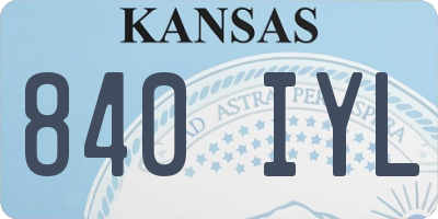 KS license plate 840IYL