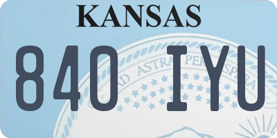 KS license plate 840IYU