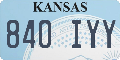 KS license plate 840IYY