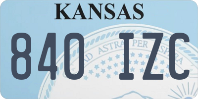 KS license plate 840IZC