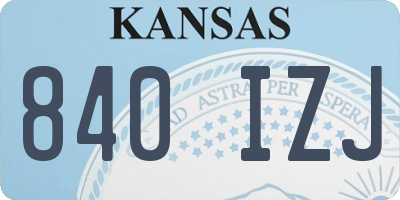 KS license plate 840IZJ