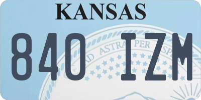 KS license plate 840IZM