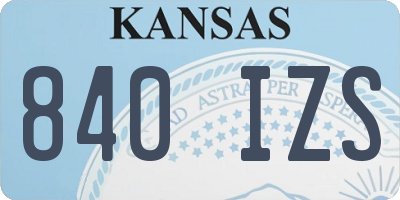 KS license plate 840IZS