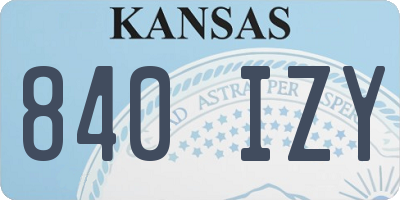 KS license plate 840IZY