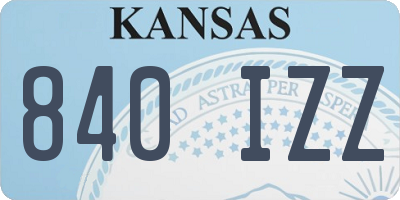 KS license plate 840IZZ