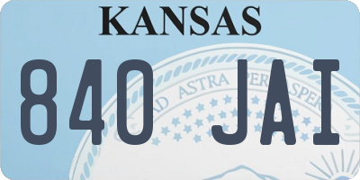 KS license plate 840JAI