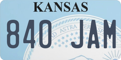 KS license plate 840JAM