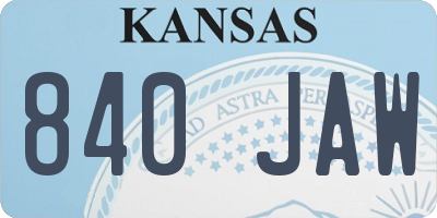 KS license plate 840JAW