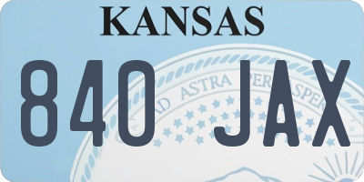 KS license plate 840JAX