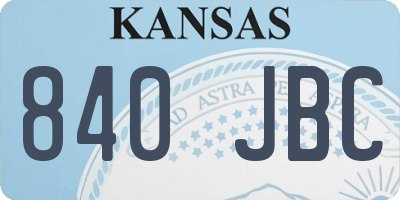 KS license plate 840JBC