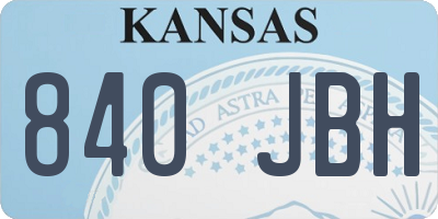 KS license plate 840JBH