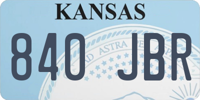 KS license plate 840JBR