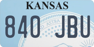 KS license plate 840JBU