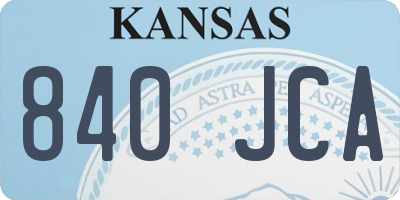 KS license plate 840JCA