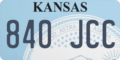 KS license plate 840JCC