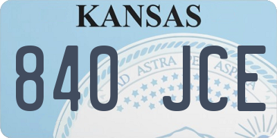 KS license plate 840JCE