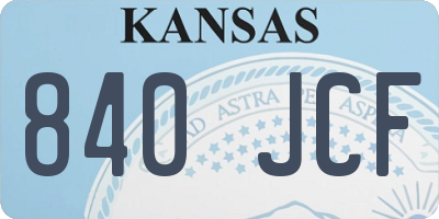 KS license plate 840JCF