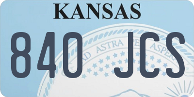 KS license plate 840JCS