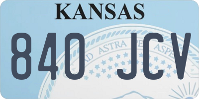 KS license plate 840JCV