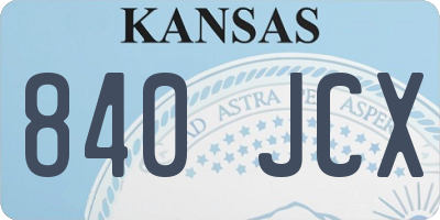 KS license plate 840JCX