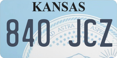 KS license plate 840JCZ