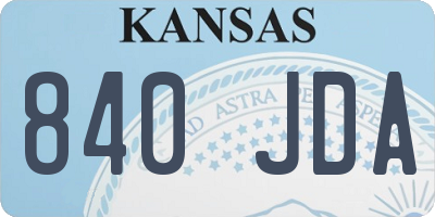 KS license plate 840JDA