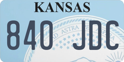 KS license plate 840JDC
