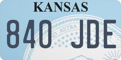 KS license plate 840JDE
