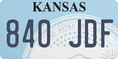 KS license plate 840JDF