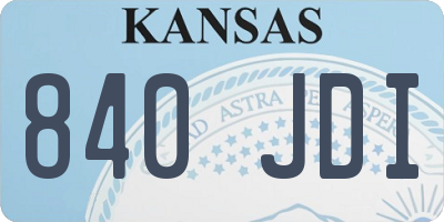 KS license plate 840JDI