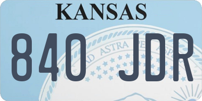 KS license plate 840JDR