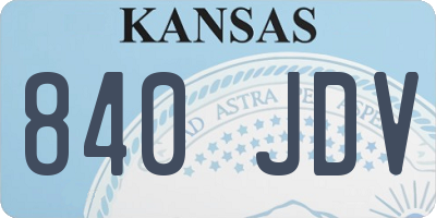 KS license plate 840JDV