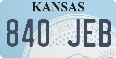 KS license plate 840JEB