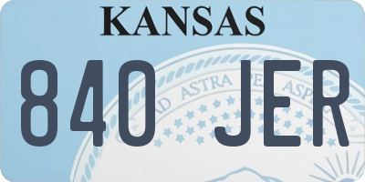 KS license plate 840JER