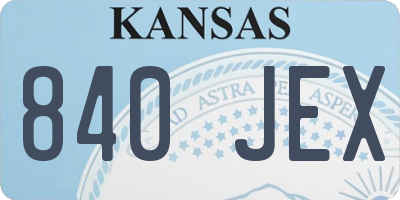 KS license plate 840JEX