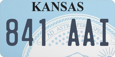 KS license plate 841AAI