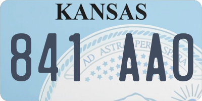 KS license plate 841AAO