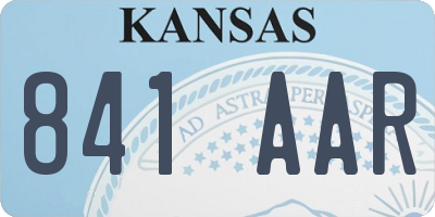 KS license plate 841AAR