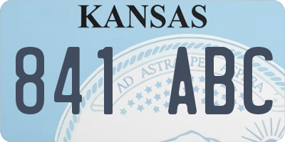 KS license plate 841ABC